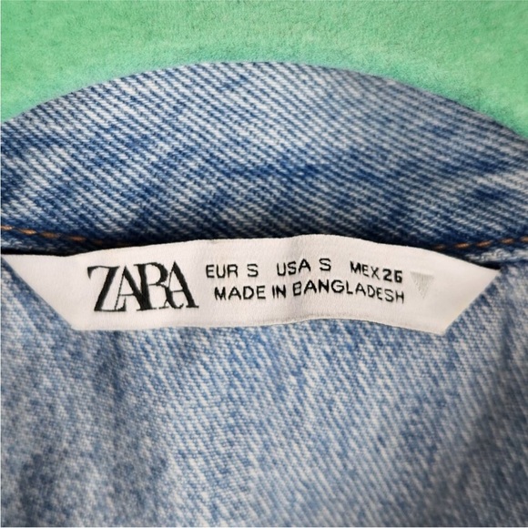 Zara Denim Distressed Raw Hems Romper Jumpsuit sz S - Picture 6 of 6